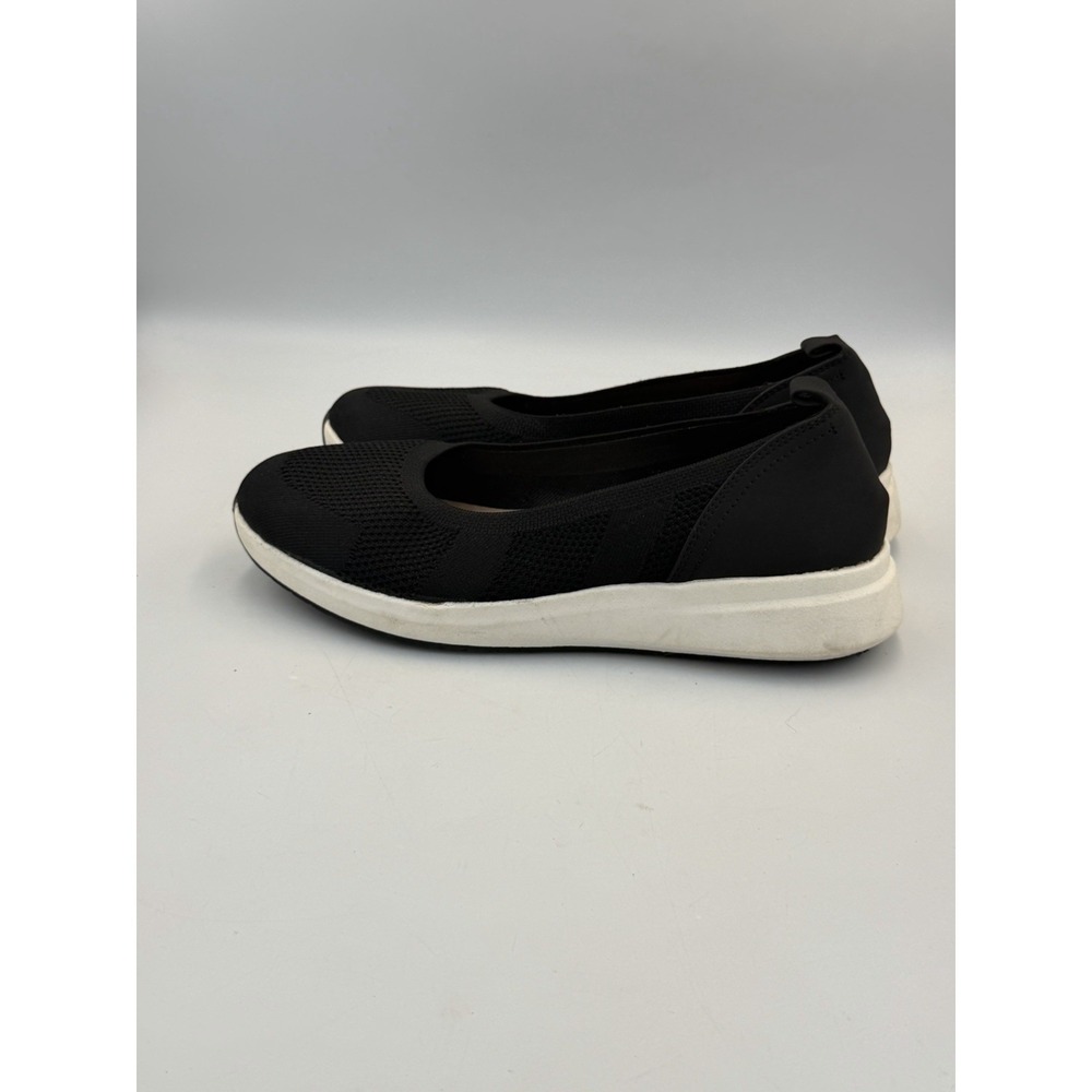 Time and Tru Black Knit Ballet Flats Comfort Slip On Shoes Women's Size 10 - Picture 3 of 6
